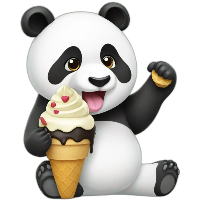 Panda eating ice cream emoji