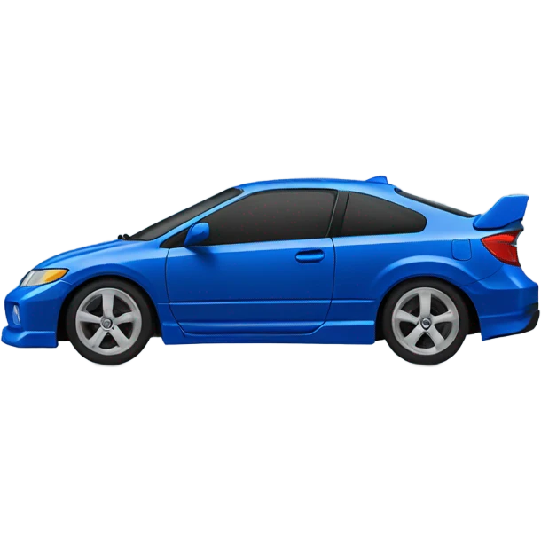 Lowered black civic with blue fenders emoji