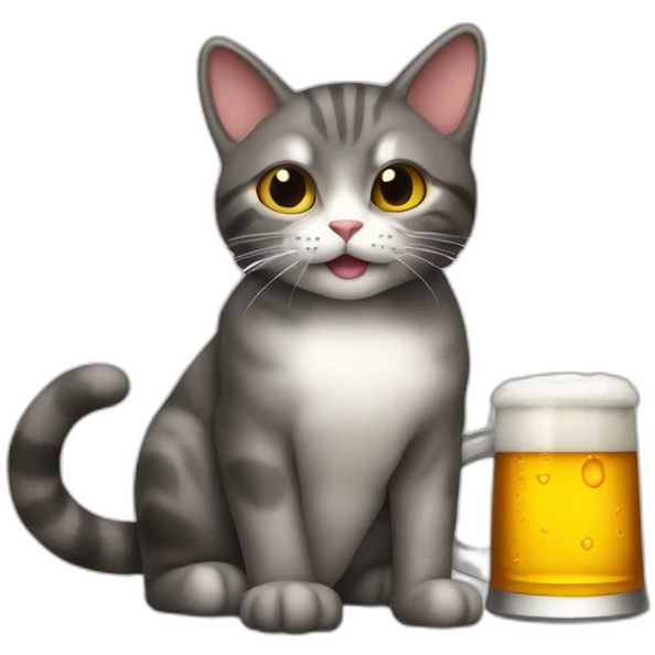 Cat sure une torture qui bois une bière emoji