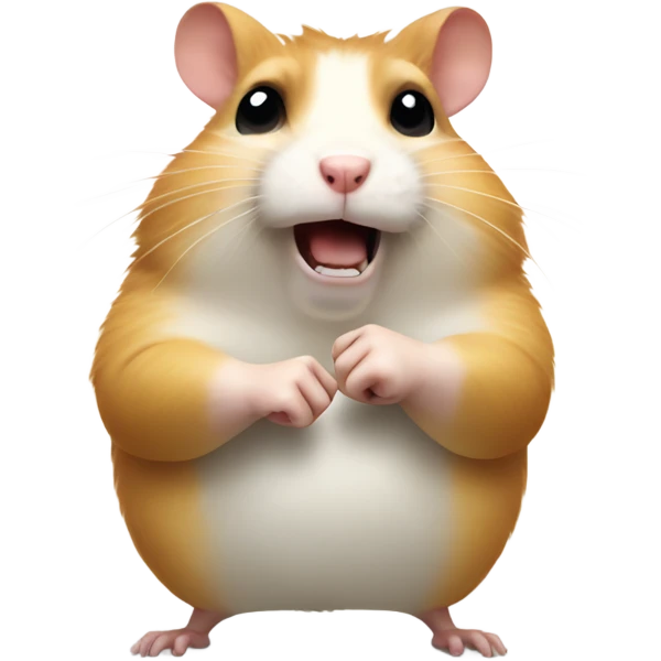 Angry hamster with thumbs down emoji
