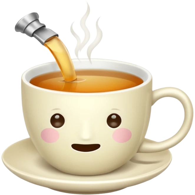 simple cup of tea with ginger root with no face emoji