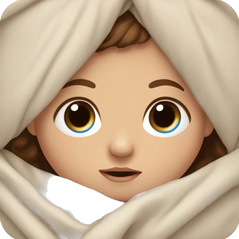 Twin newborn boys brown hair blue eyes wrapped in a blanket  emoji