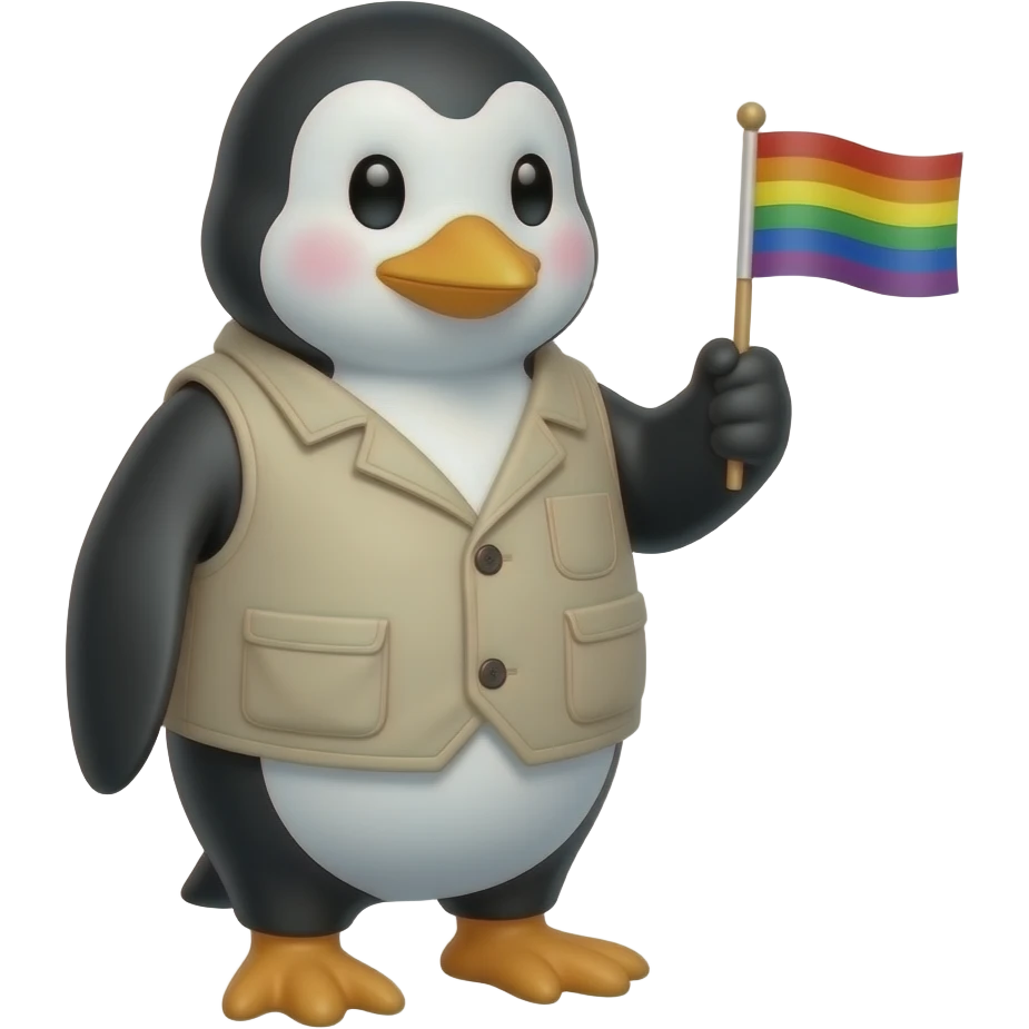I want to make a non-binary pansexual penguin he doesn’t have to be colorful like the pan flag. He can just like hold the flag, but I don’t know how you’re gonna make them none binary though emoji