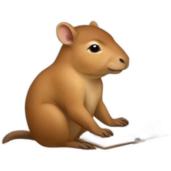 Baby capibara studying emoji