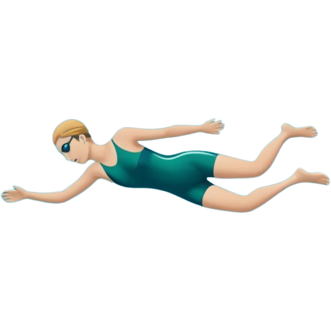 swimming side view in the water lake, with water emoji