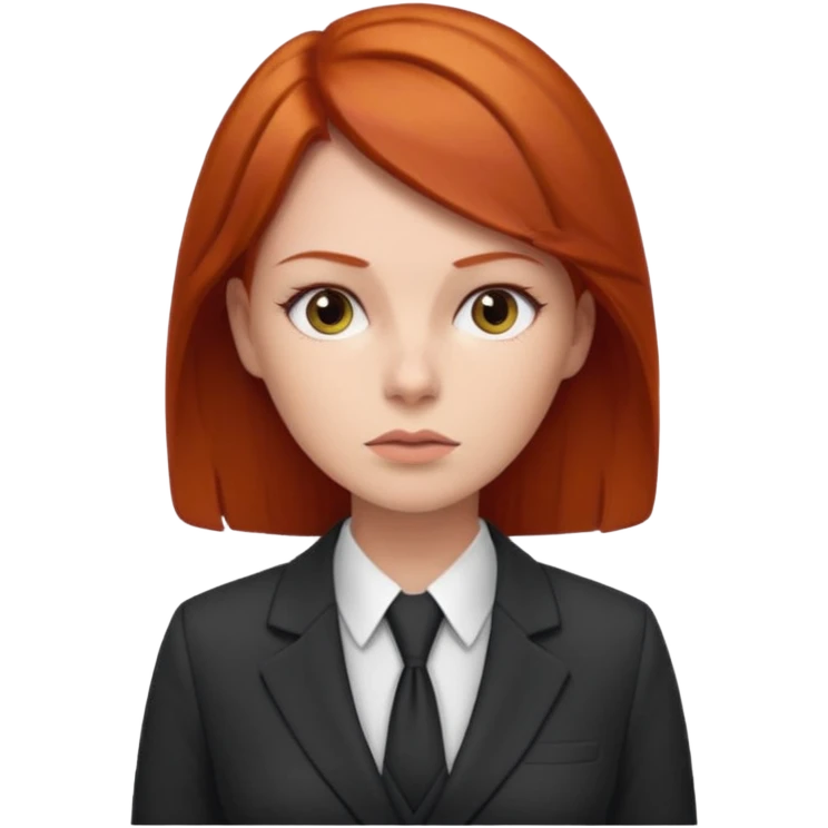 redhead woman with office look emoji