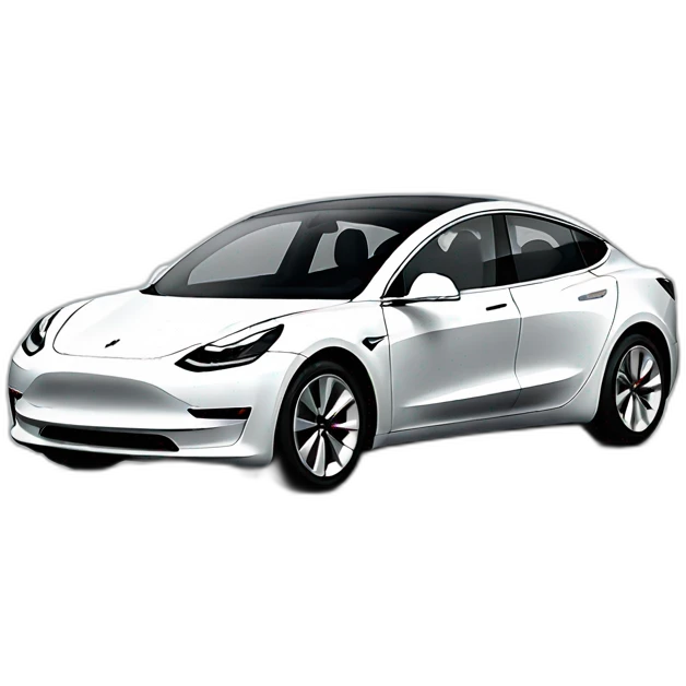 white Tesla Model 3 emoji