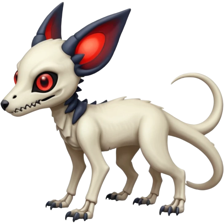Eldritch Spooky Scary Skeletal Linoone-Absol-Trico-Hybrid (Full body) emoji