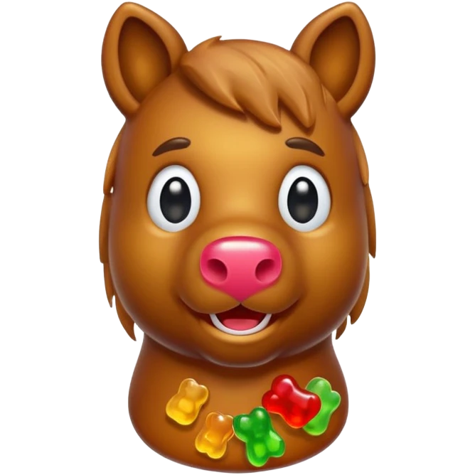Horse with a gummy bear head emoji