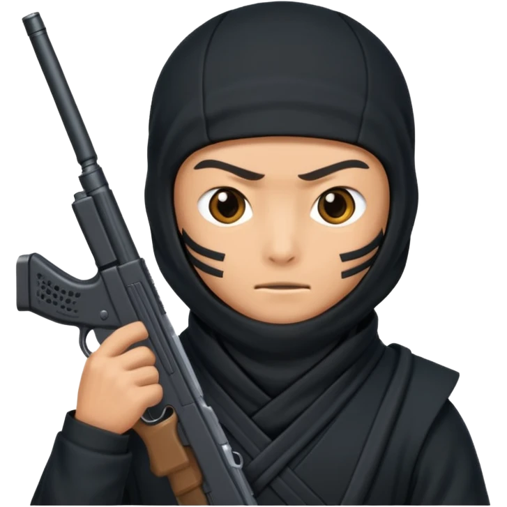 Make a ninja holding a gun emoji