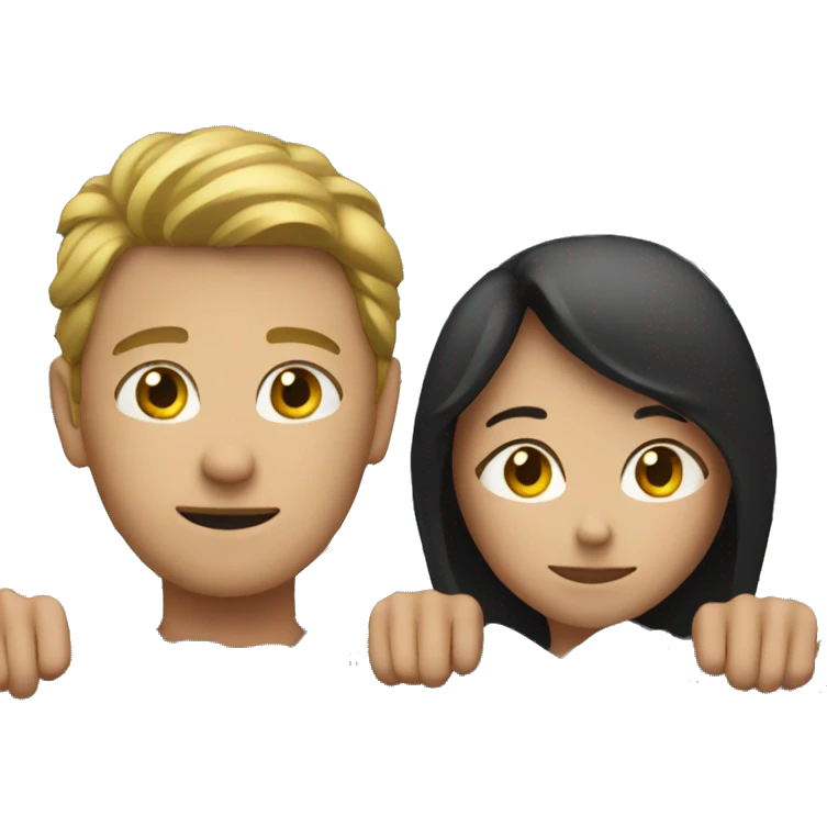 two persons with fence between them emoji