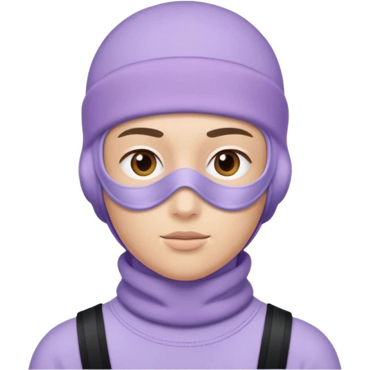 face in a pastel lavender ski mask, face only emoji