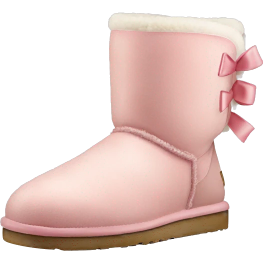 Light pink UGG boots with bow emoji