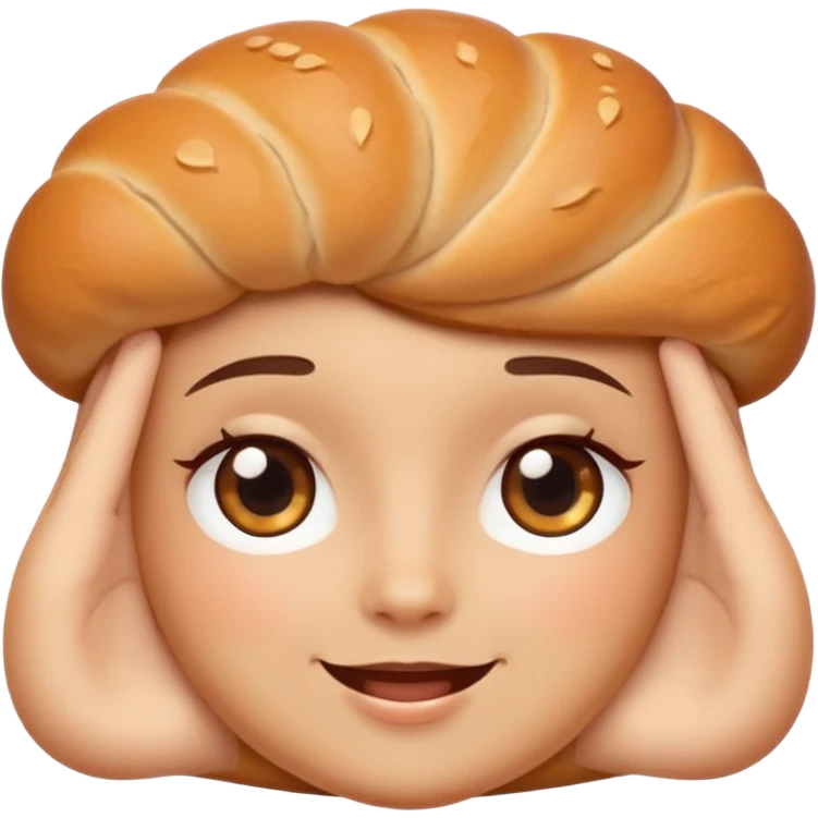 Sexy Bread emoji avatar, cute and minimalistic style, warm eyes and gentle smile, flat design, soft shapes, clean modern look, highly recognizable at small sizes, centered composition, transparent or solid background, app icon quality. emoji