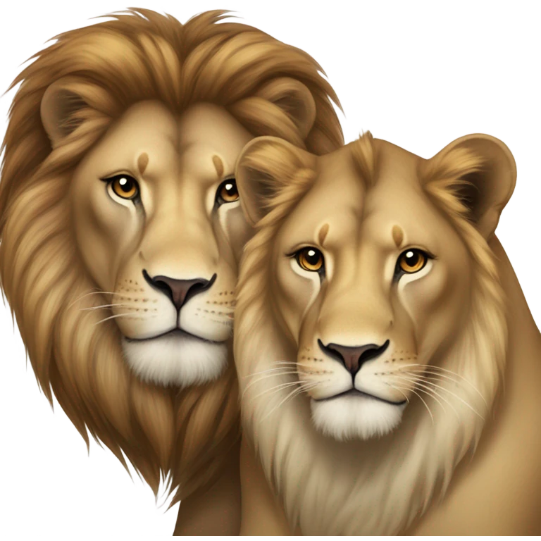 Lion and Lioness couple emoji