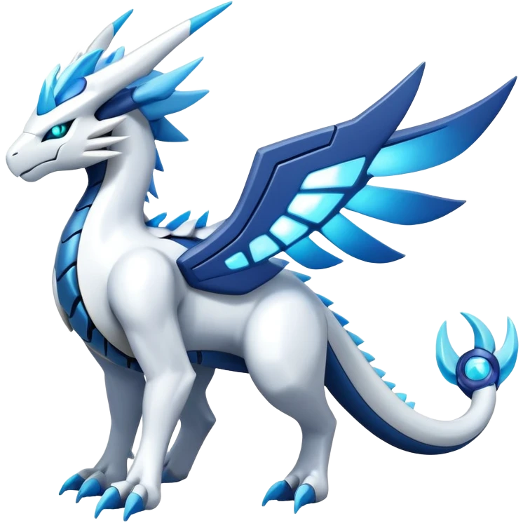 Modern Futuristic Kyurem-reshiram-dialga-Suicune-hybrid, full body emoji