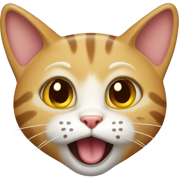 Emoji cat with shocked face emoji