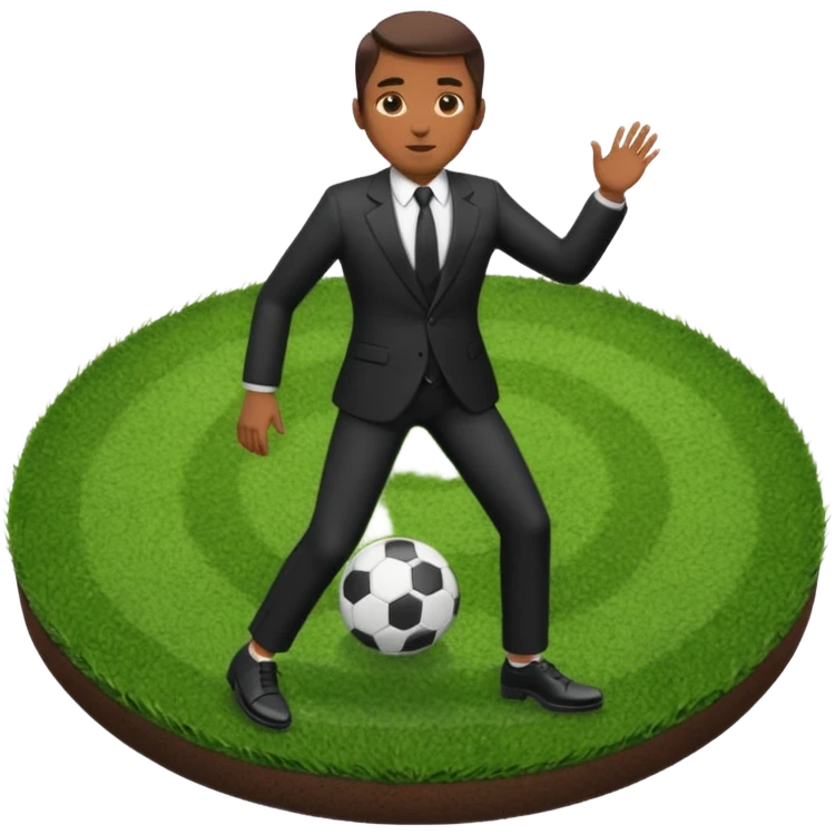 shin padBlack suit shoes circular patch of football grass emoji