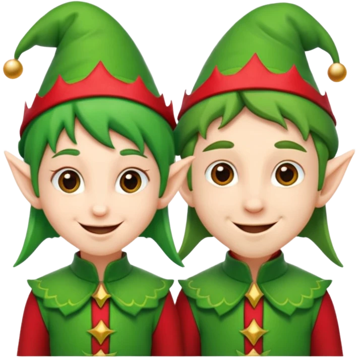 Un par de duendes de navidas emoji