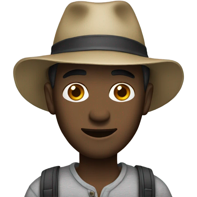casual male portrait with hat emoji
