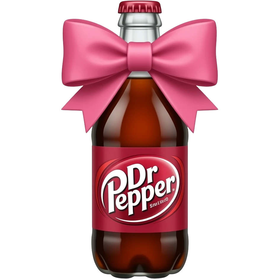 dr. pepper wearing pink bow emoji