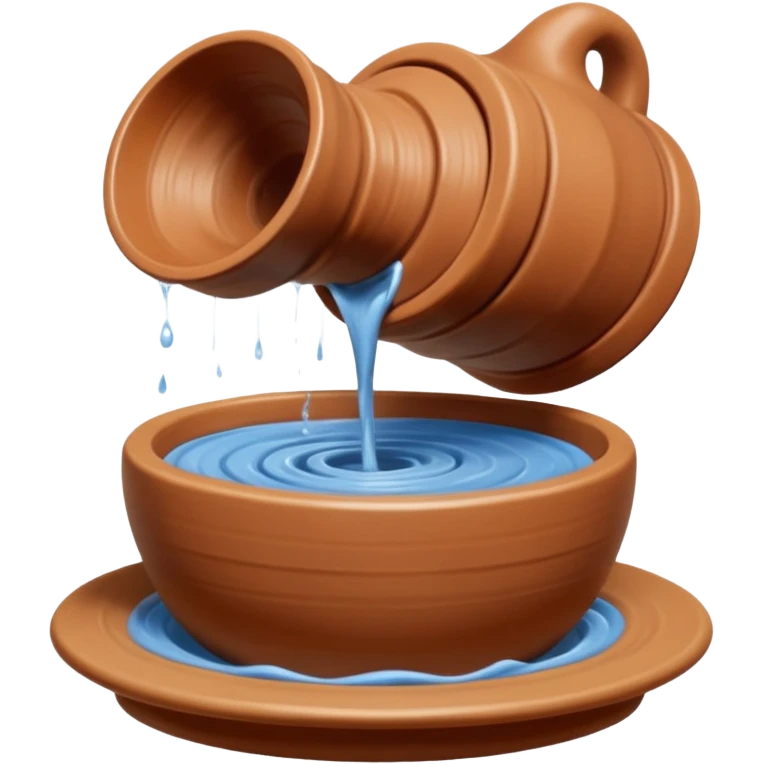 Realistic image of a potter's wheel in action, shaping wet clay into graceful shapes, water splashing gently emoji