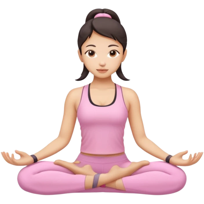 asian yoga girl light pink clothes  emoji