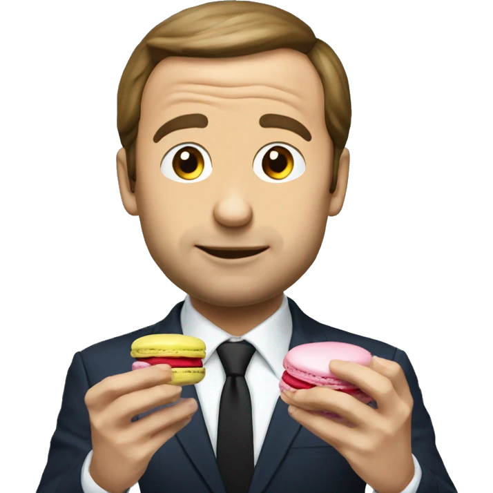 macron qui mange un macaron  emoji