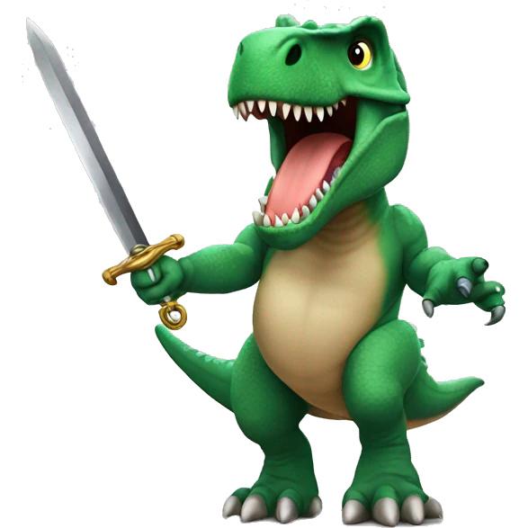 T rex with sword emoji