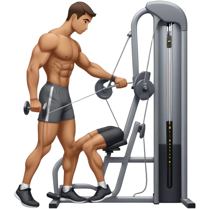 side-view man cable-machine tricep-pushdown emoji