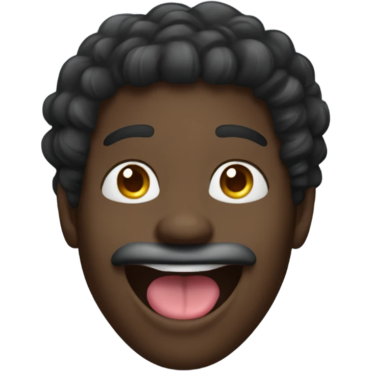 happy black guy with waves and tongue out  emoji