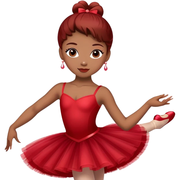 ballet dancer in cherry red dress, ballerina in red tutu emoji