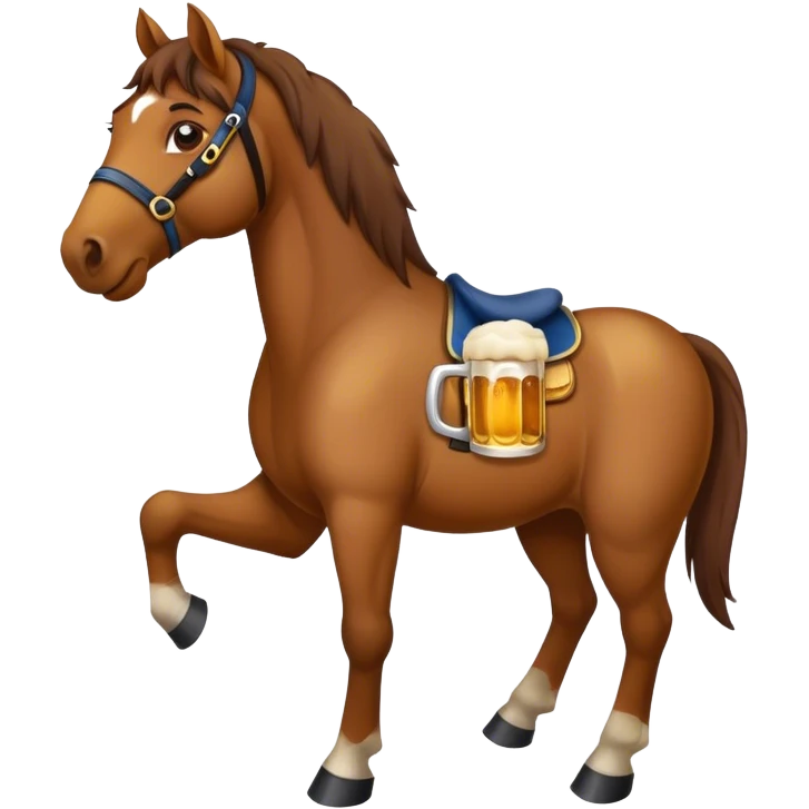 horse with a beer emoji
