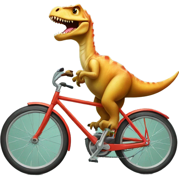 Dino in a bike emoji
