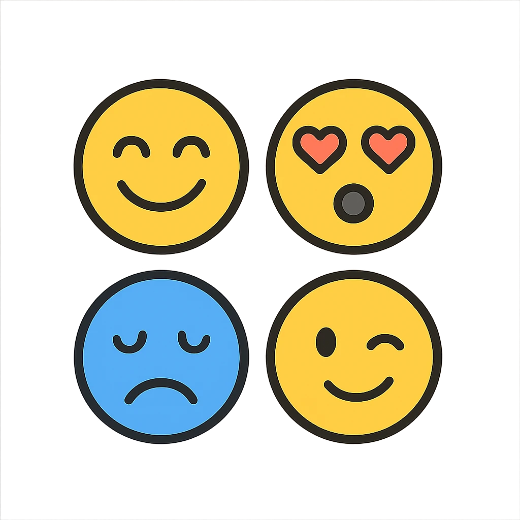 A set of emojis with balanced spacing emoji
