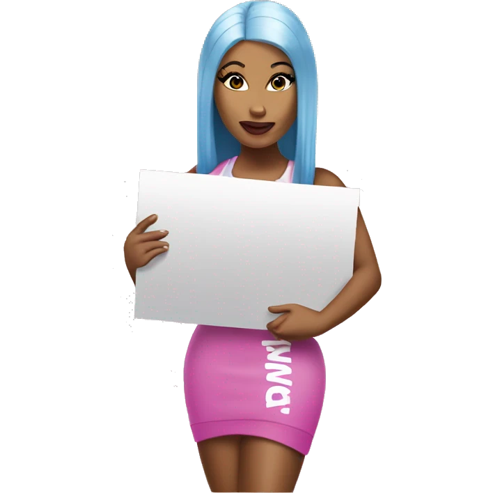 Nicki Minaj holding a sign  emoji