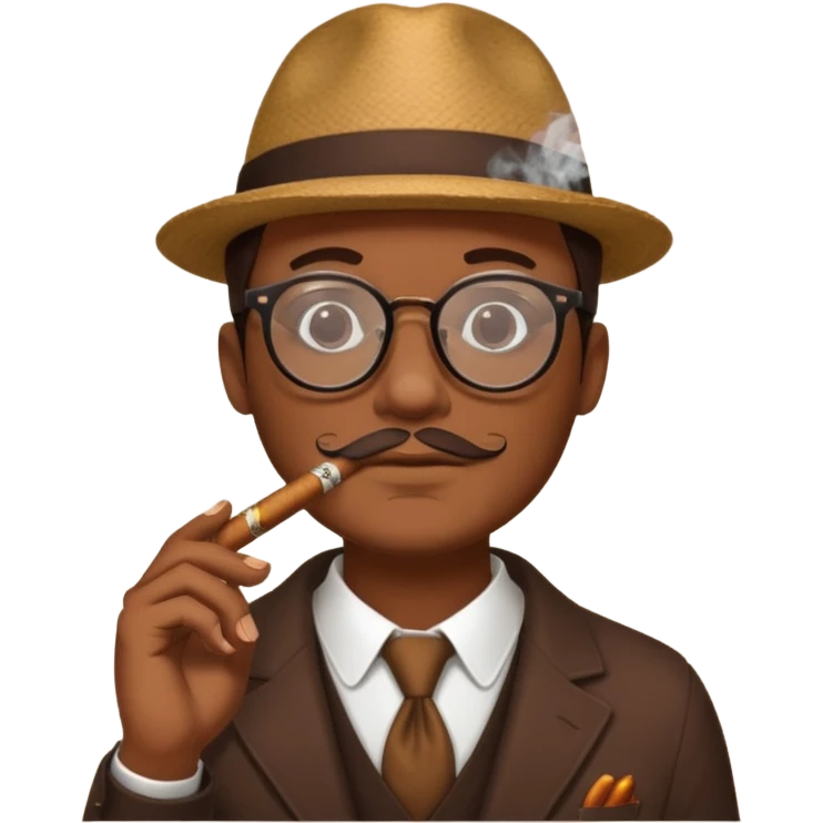 bold guy in glasses and cigar emoji