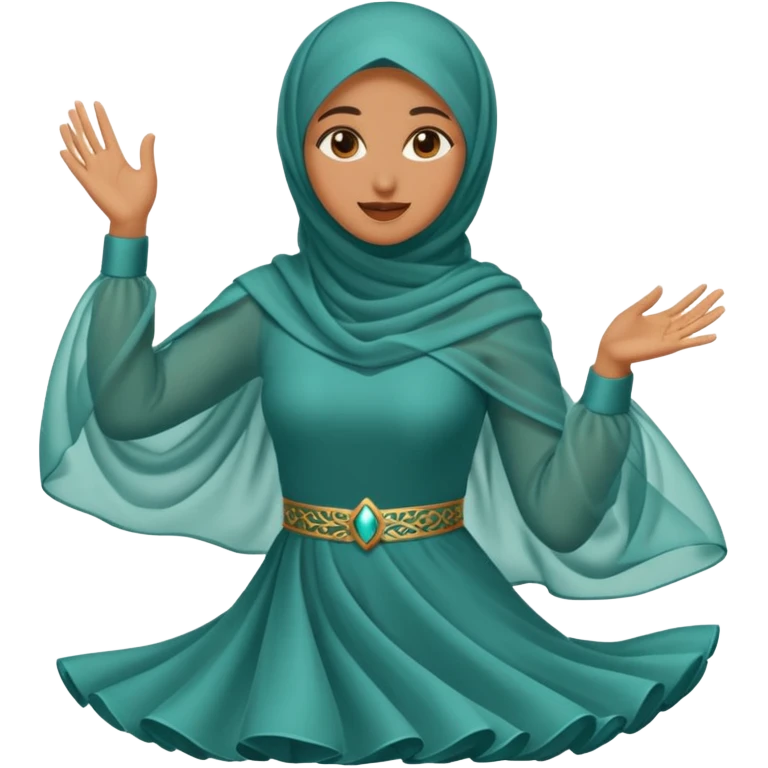 fully veiled woman dancing face also emoji