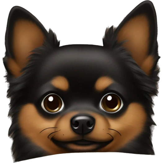 Black and brown pomchi under blankie  emoji
