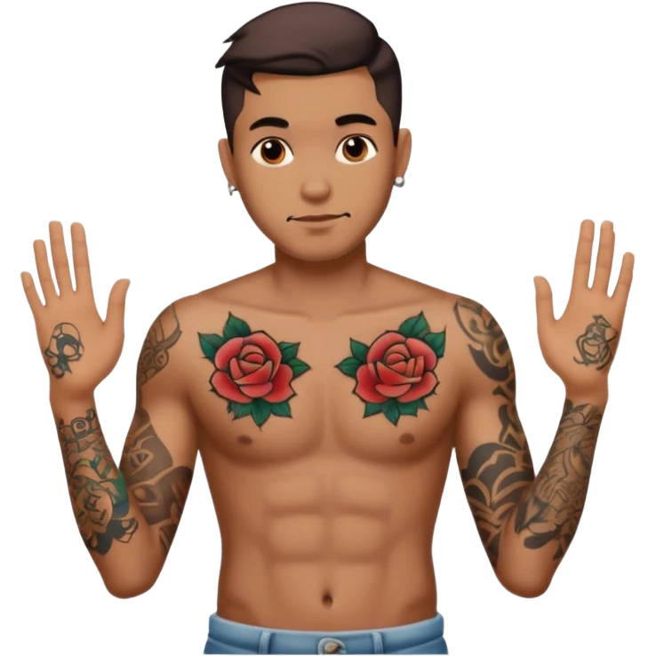 man have more tattoos on his body emoji
