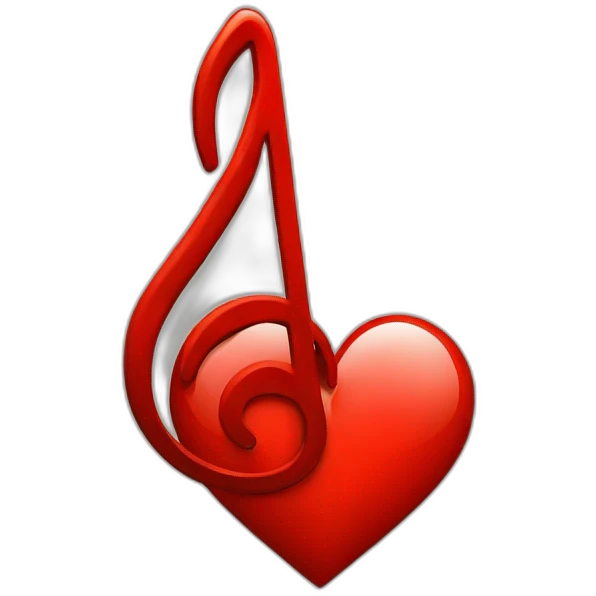 Music symbol+Red Heart emoji