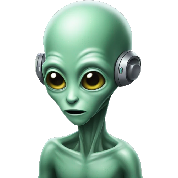 alien listening emoji