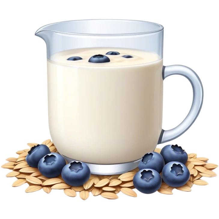 Oat with blueberries and milk emoji