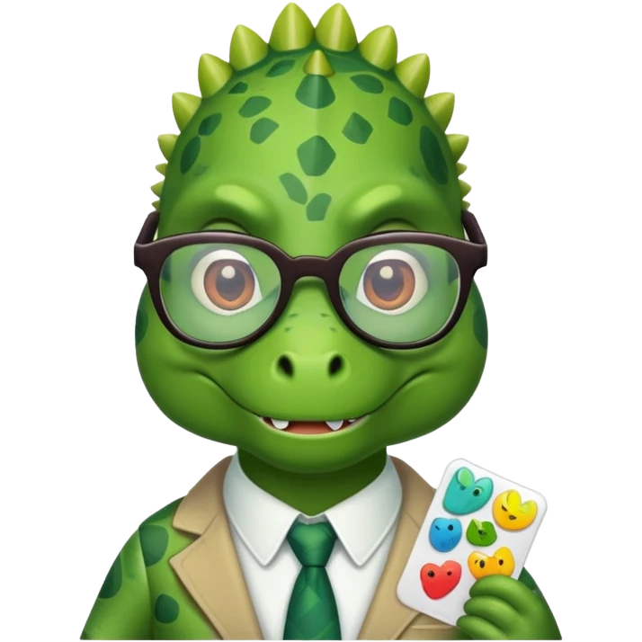 dino ux designer with stickers emoji