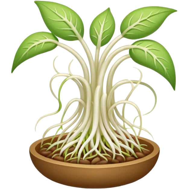 Bean sprouts laid out emoji