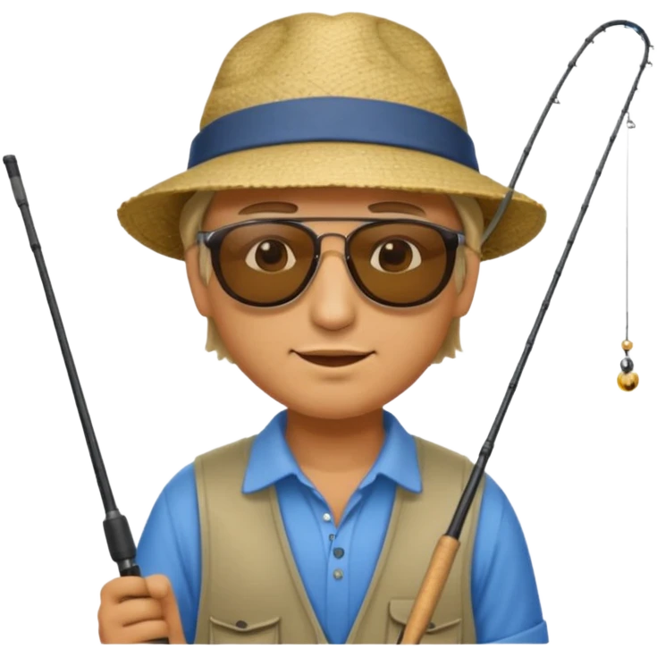 a man holding a fishing rod emoji