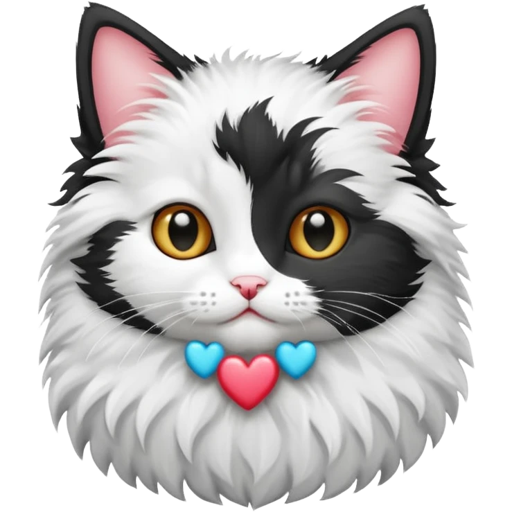 Black and white kitten emoji