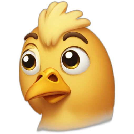 A sad chicken emoji