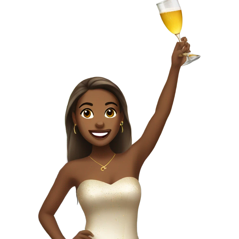 Brown skin girl Bachelorette party in Paris emoji