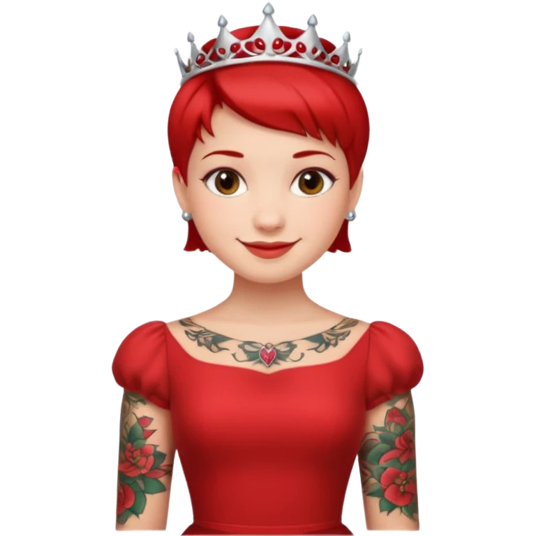 Tattooed princesses red dress short hair emoji